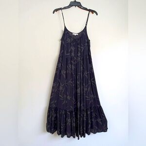 Z Supply Navy/dark Gray Floral Maxi Dress size Small